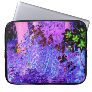 Spooky Black and Crimson Lily Garden Landscape Laptop Sleeve