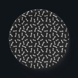 Spooky Black and White Bones Halloween Paper Plate<br><div class="desc">Serve up spooky style with these Halloween paper plates featuring a striking white bone pattern on a black background, perfect for adding a fun yet eerie touch to your celebration. Ideal for Halloween parties, haunted house gatherings, themed baby showers, and October birthday parties, these disposable plates make cleanup quick and...</div>