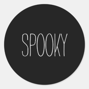 Spooky black and white Halloween handwritten  Classic Round Sticker