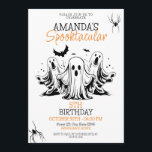 Spooky Black and White Scary Ghosts Birthday Invitation<br><div class="desc">Spooky Black and White Scary Ghosts Birthday,  a nice and cool Halloween design featuring a spooky ghost with bats and spiders around.
If you have face any issues customising the template,  feel free to message the designer :)</div>