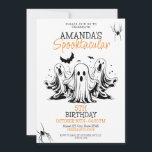 Spooky Black and White Scary Ghosts Birthday Invitation<br><div class="desc">Spooky Black and White Scary Ghosts Birthday,  a nice and cool Halloween design featuring a spooky ghost with bats and spiders around.
If you have face any issues customising the template,  feel free to message the designer :)</div>