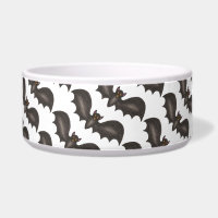 Spooky Black Bat Bats Happy Halloween Pet Bowl