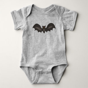 Spooky Black Bat Flying Halloween Bats Baby Bodysuit