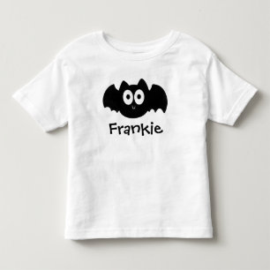 Spooky Black Bat Halloween Personalised Name Toddler T-Shirt