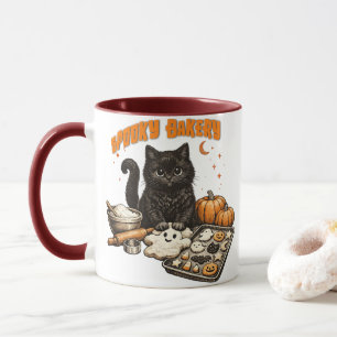 Spooky Black Cat Bakery Halloween BakingCookies Mug