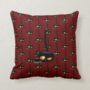 Spooky Black Cat Cushion