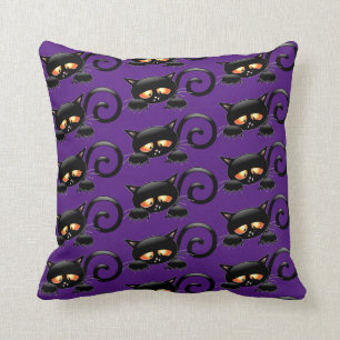Spooky Black Cat Cushion