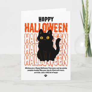 Spooky Black Cat Halloween Card