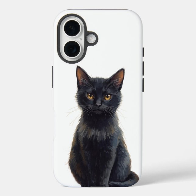 Spooky Black Cat Halloween iPhone 16 Tough Case. Case-Mate iPhone Case (Back)