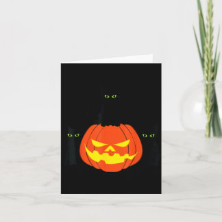 Spooky Black Cat Halloween Pumpkin Cats Jack O Card
