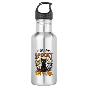 Spooky Black Cat Pun Halloween Vintage Engraving S 532 Ml Water Bottle