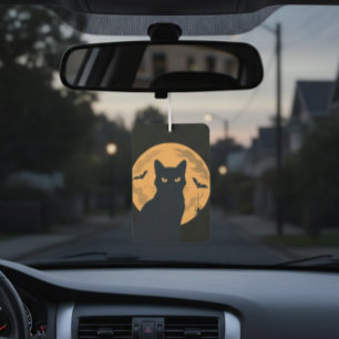 Spooky Black Cat Silhouette Halloween  Car Air Freshener