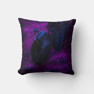 Spooky Black Material Rose, Black Spiders Cushion