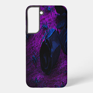 Spooky Black Material Rose, Black Spiders Samsung Galaxy Case