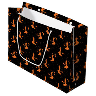 Spooky Black & Orange Witch Large Gift Bag