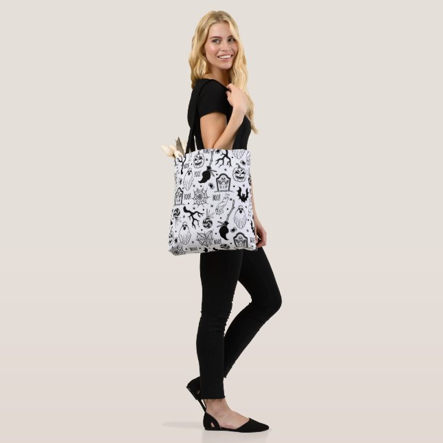Spooky Black RIP Halloween  Tote Bag (On Model)