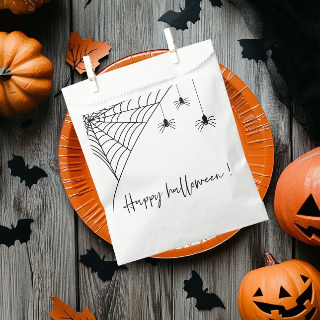 Spooky Black Spiders Party | Happy Halloween  Favour Bag (Creator Uploaded)
