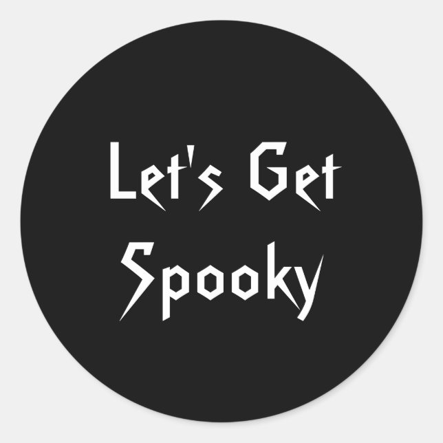 Spooky Black & White Halloween Party Stickers (Front)