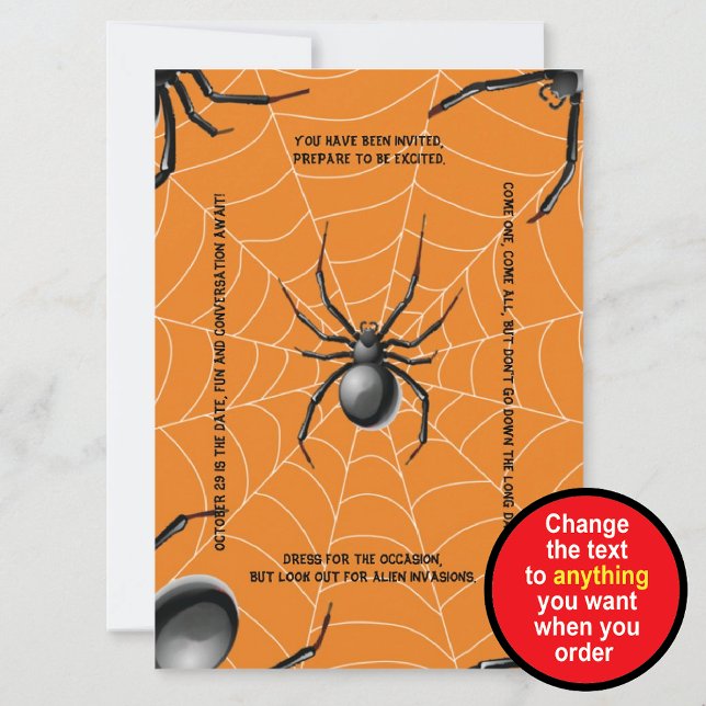 Spooky Black Widow Rhyming Halloween Invitation (Creator Uploaded)