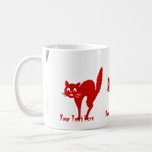 spooky blood red cat halloween fun halloween coffee mug