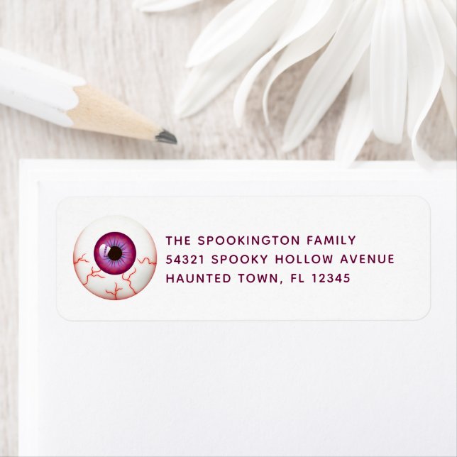Spooky Bloodshot Eyeball Halloween Return Address Return Address Label (Insitu)