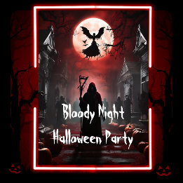 Spooky Bloody Night Adult Halloween Party Invitation
