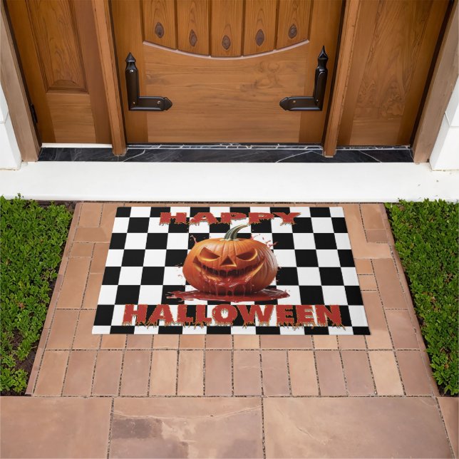 Spooky Bloody Pumpkin Halloween  Doormat (Outdoor)