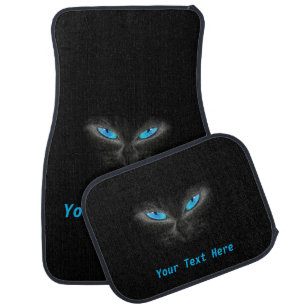 Spooky Blue Eyed Cat Full Set Car Floor Mats