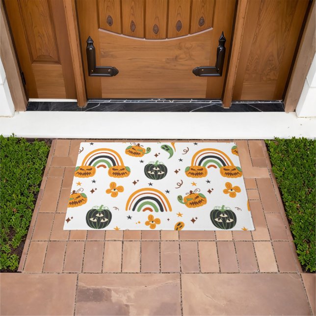Spooky Boho Halloween Pattern Doormat (Outdoor)