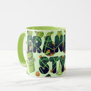 Spooky Bold Frankenstein Halloween Aesthetic Mug