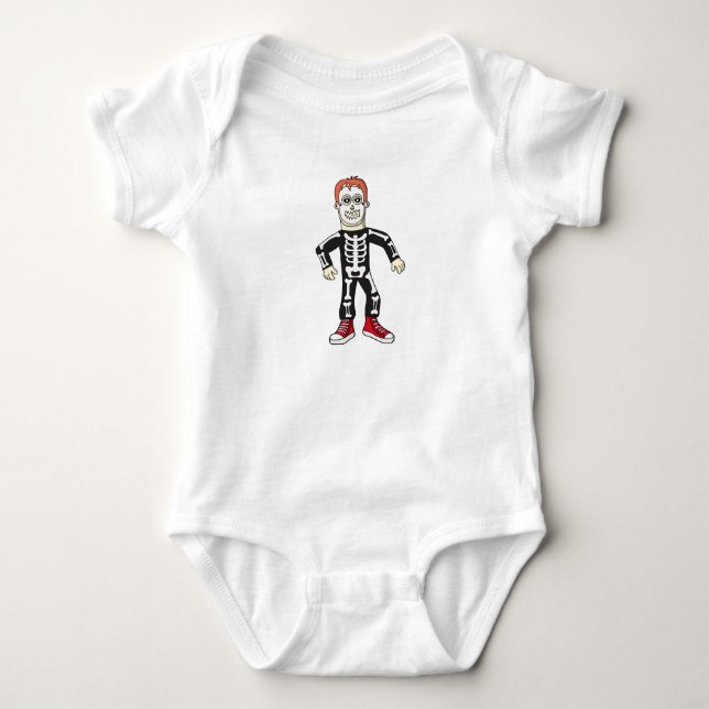Spooky Bones Baby Bodysuit (Front)