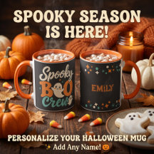 Spooky Boo Crew Retro Ghost Custom Name Halloween