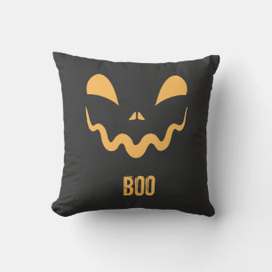 Spooky "Boo" Decorative Pillow with Halloween Face