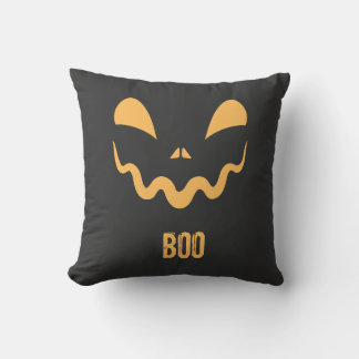 Spooky "Boo" Decorative Pillow with Halloween Face