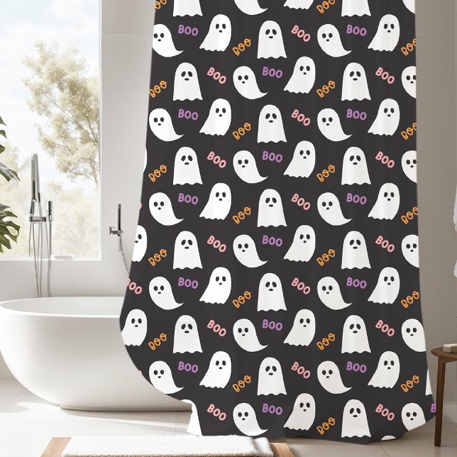 Spooky Boo Ghost Halloween Shower Curtain (Creator Uploaded)