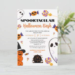 spooky Boo Haunted house Halloween bash party Invitation