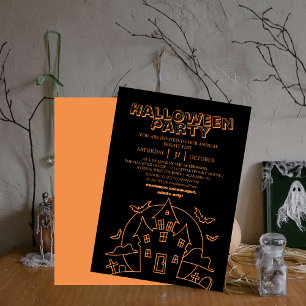 spooky Boo Haunted house halloween costume party Invitation