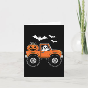 Spooky Boo Monster Truck Pumpkin Funny Halloween B Card