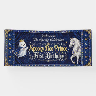 Spooky Boo Prince Birthday Banner