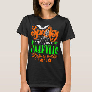 Spooky Boo Pumpkin Halloween Auntie Giftidea T-Shirt
