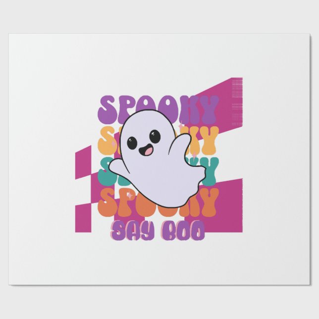 Spooky Boo Wrapping Paper (Flat)