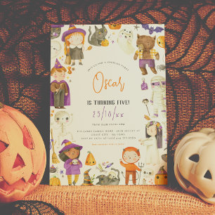Spooky Boy Costume Party Halloween Birthday Party Invitation