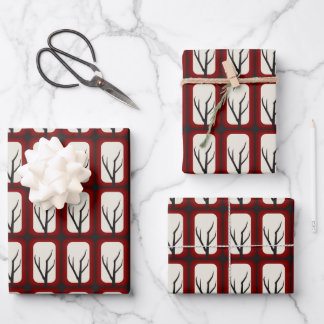 Spooky Branch Retro Deco Fusion  Wrapping Paper Sheet