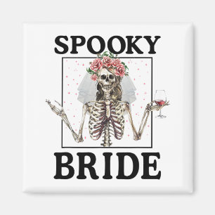 Spooky Bride Bridesmaid Skeleton Halloween Bachelo Magnet