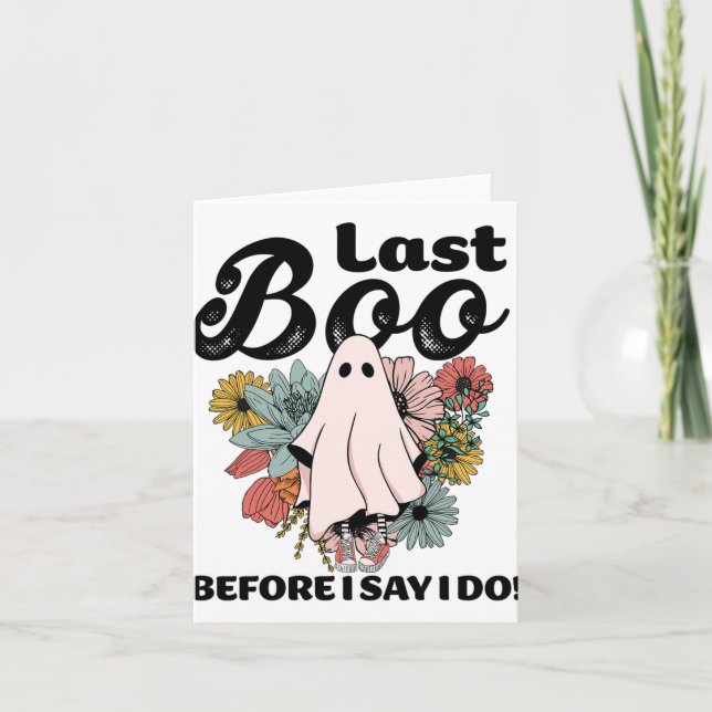 Spooky Bride Floral Ghost Wedding Bachelorette Hal Card (Front)