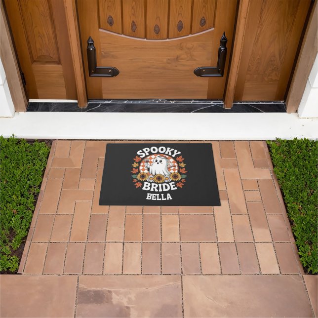 Spooky Bride Ghost Halloween Personalised  Doormat (Outdoor)