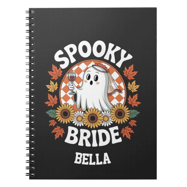 Spooky Bride Ghost Halloween Personalised  Notebook (Front)