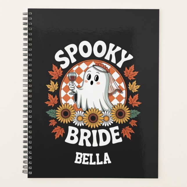 Spooky Bride Ghost Halloween Personalised  Planner (Front)