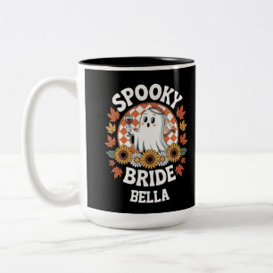 Spooky Bride Ghost Halloween Personalised Two-Tone Coffee Mug