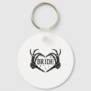 Spooky Bride Skeleton Hands Engagement Wedding Hal Key Ring